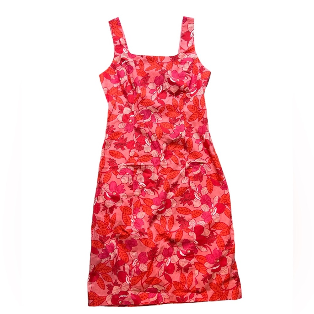 B. Darlin Orange and pink floral sleeveless dress, size juniors 7/8